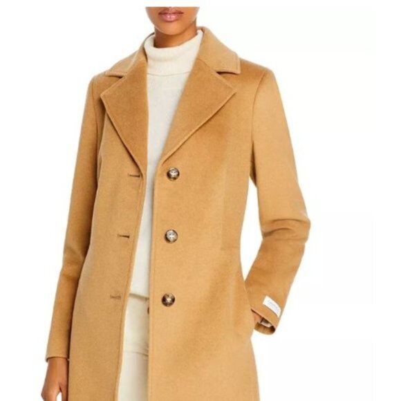 EUC ✨ Calvin Klein Wool Beige Coat with satin lining from NYC Bloomingdale's